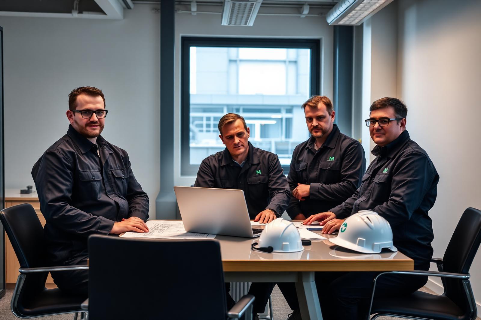 NEVO engineering team reviewing factory plans