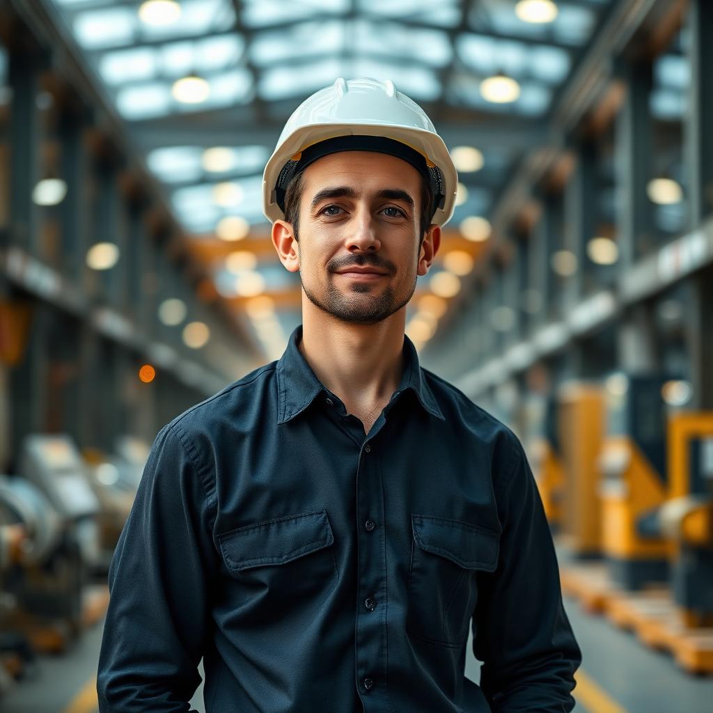 NEVO AI Engineer — engineer reviewing holographic factory model