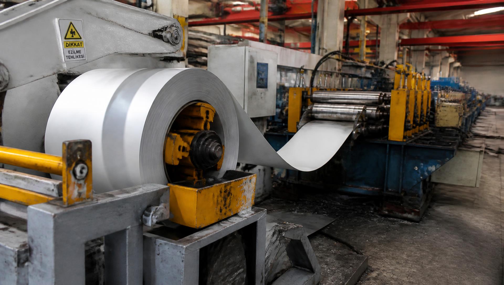 NEVO continuous double-belt laminator producing a PIR sandwich panel